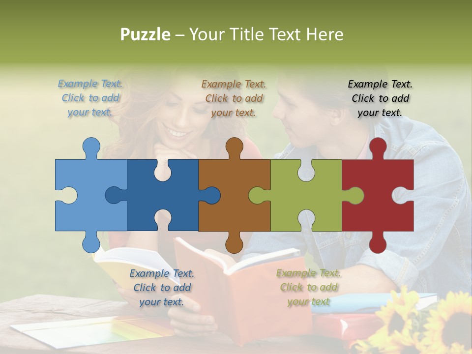 Young Holding Knowledge PowerPoint Template