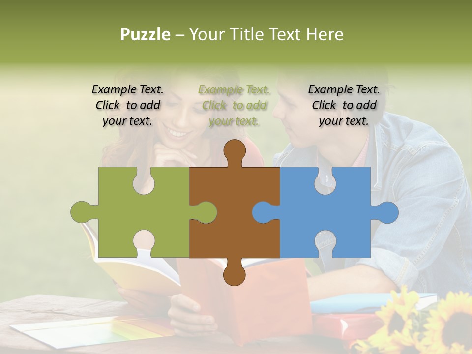 Young Holding Knowledge PowerPoint Template