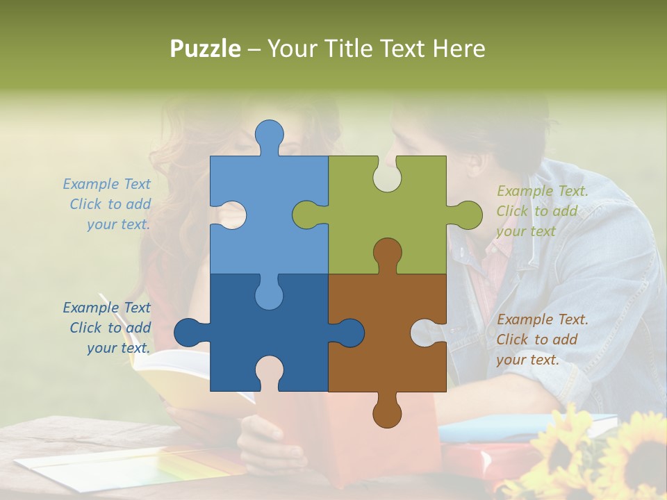 Young Holding Knowledge PowerPoint Template