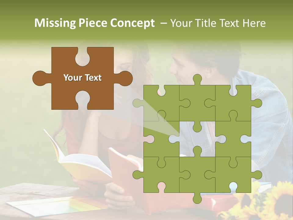 Young Holding Knowledge PowerPoint Template