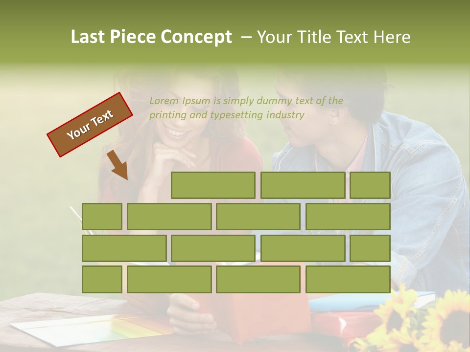Young Holding Knowledge PowerPoint Template