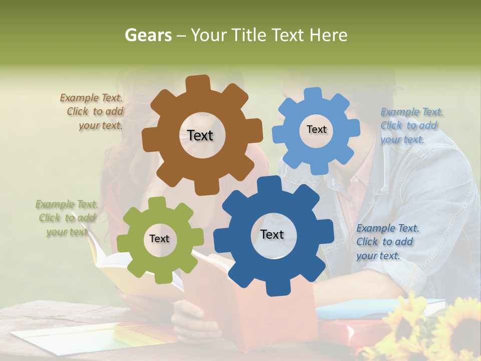 Young Holding Knowledge PowerPoint Template