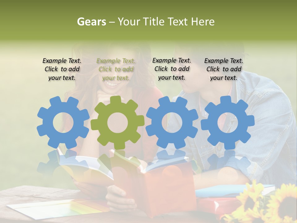 Young Holding Knowledge PowerPoint Template