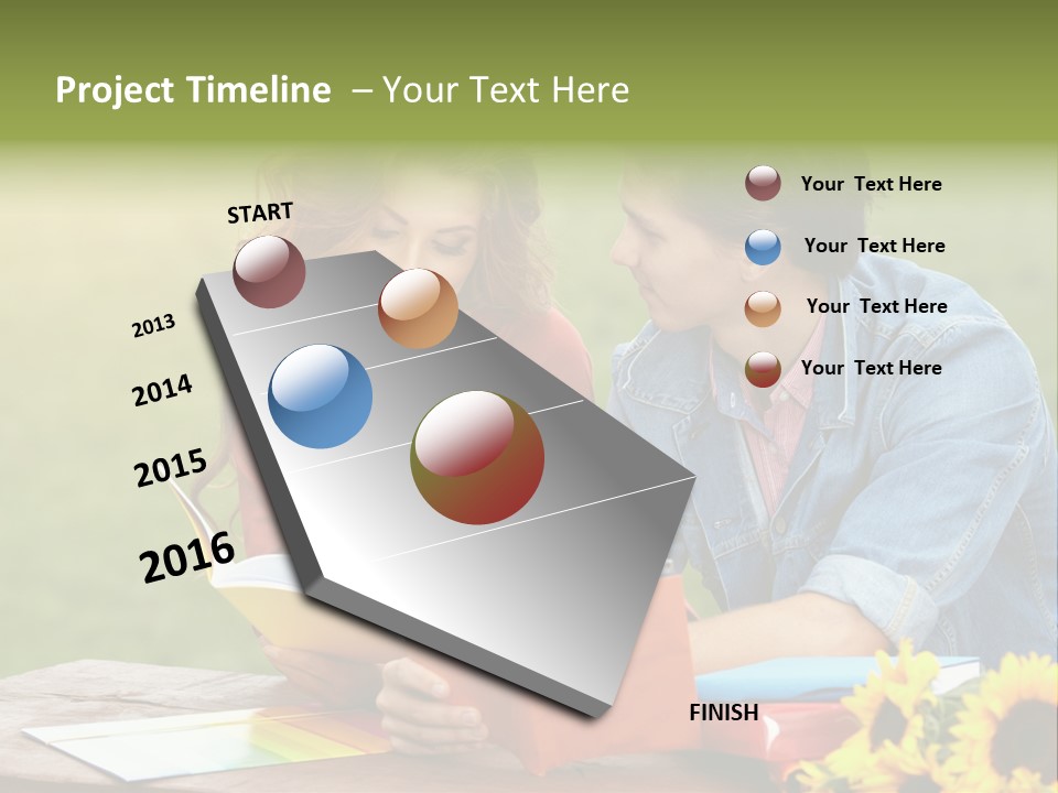 Young Holding Knowledge PowerPoint Template