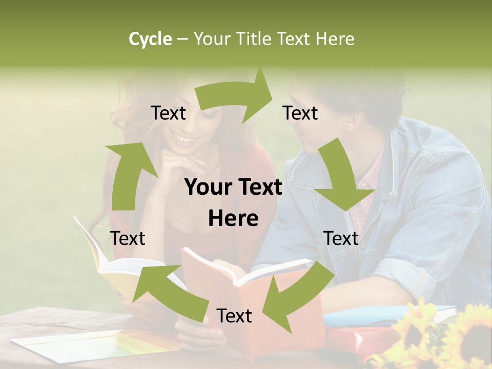 Young Holding Knowledge PowerPoint Template