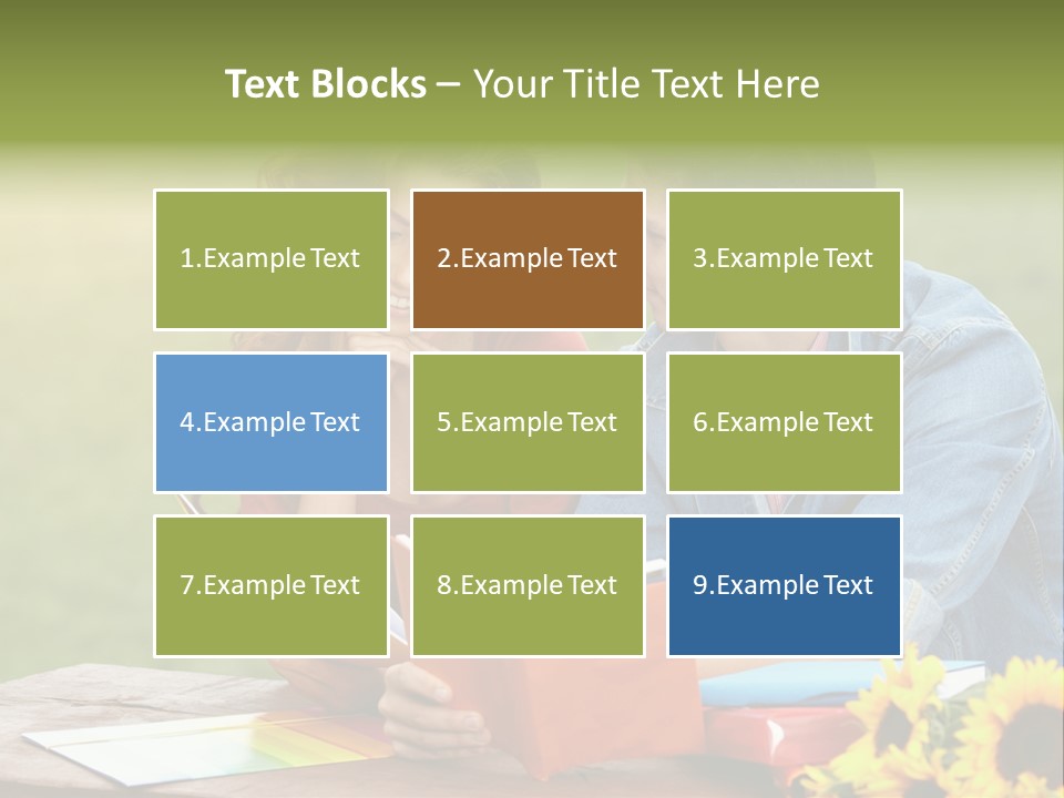Young Holding Knowledge PowerPoint Template