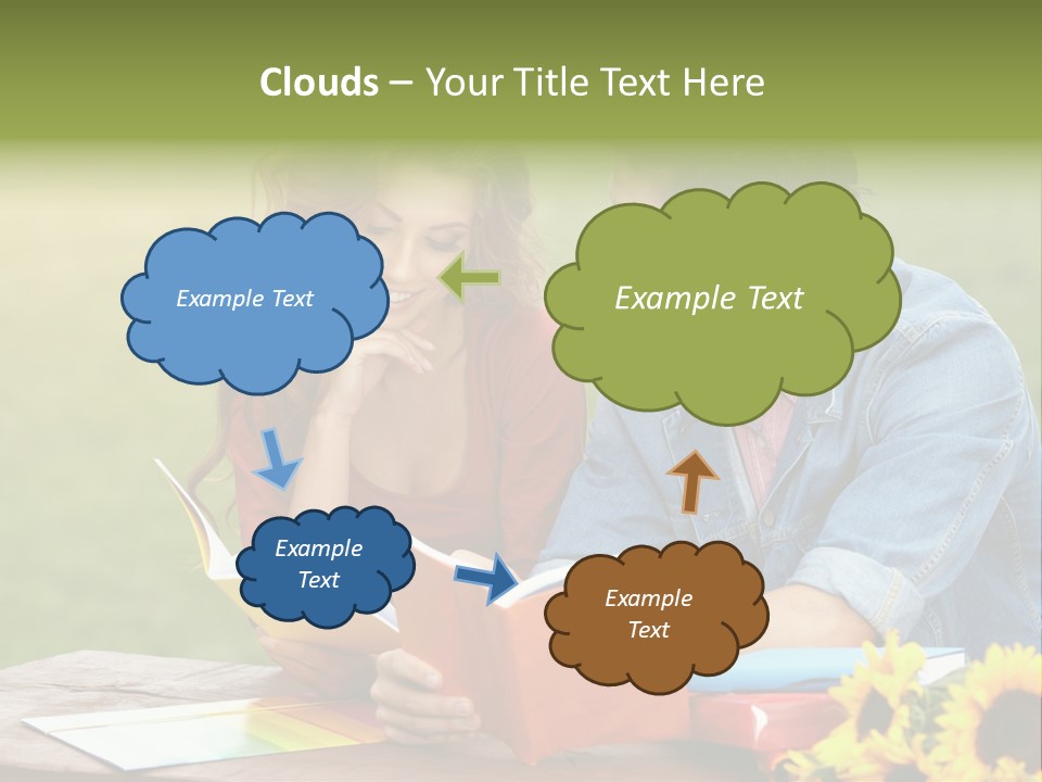 Young Holding Knowledge PowerPoint Template
