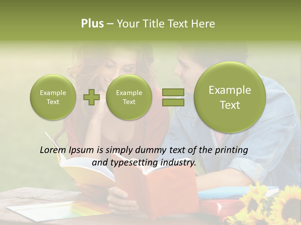 Young Holding Knowledge PowerPoint Template