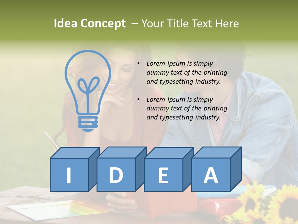 Young Holding Knowledge PowerPoint Template