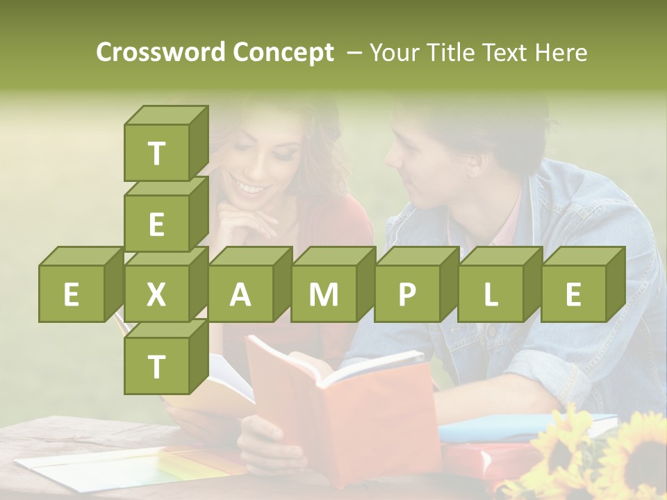 Young Holding Knowledge PowerPoint Template