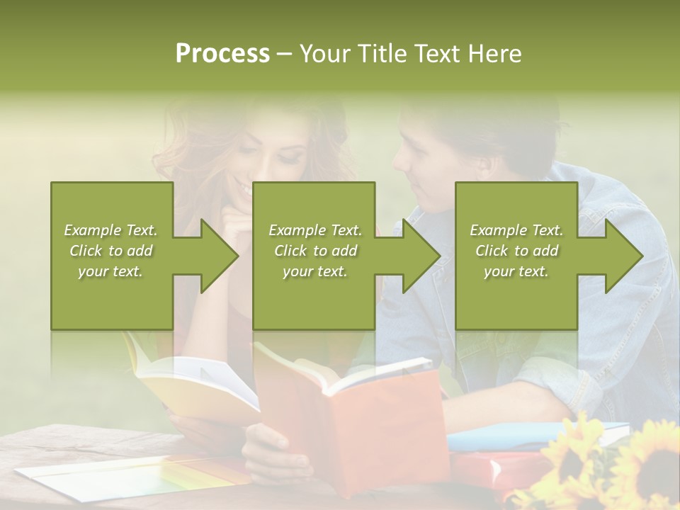 Young Holding Knowledge PowerPoint Template