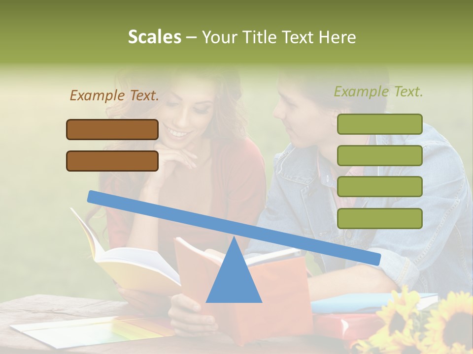 Young Holding Knowledge PowerPoint Template