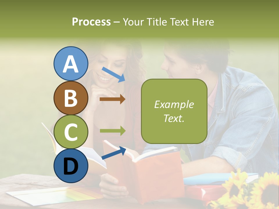 Young Holding Knowledge PowerPoint Template