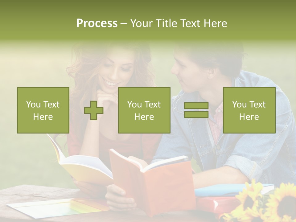 Young Holding Knowledge PowerPoint Template