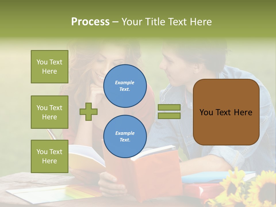 Young Holding Knowledge PowerPoint Template