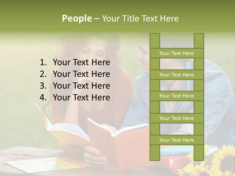 Young Holding Knowledge PowerPoint Template