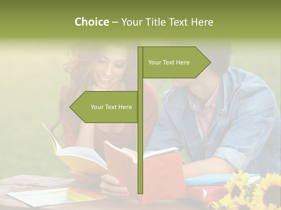 Young Holding Knowledge PowerPoint Template