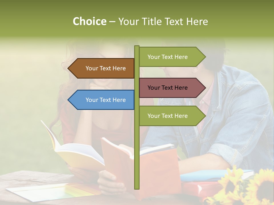 Young Holding Knowledge PowerPoint Template