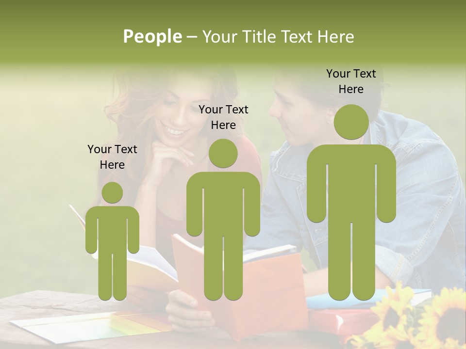 Young Holding Knowledge PowerPoint Template