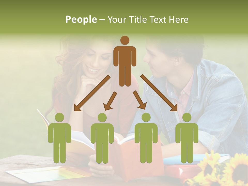 Young Holding Knowledge PowerPoint Template