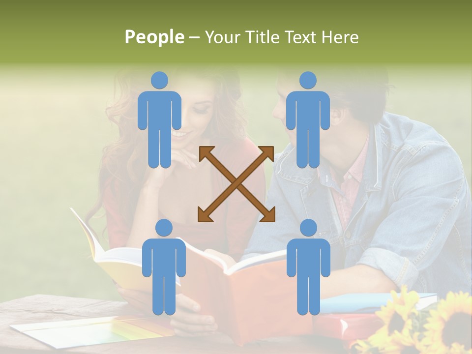 Young Holding Knowledge PowerPoint Template