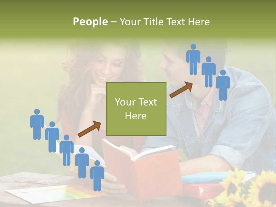 Young Holding Knowledge PowerPoint Template