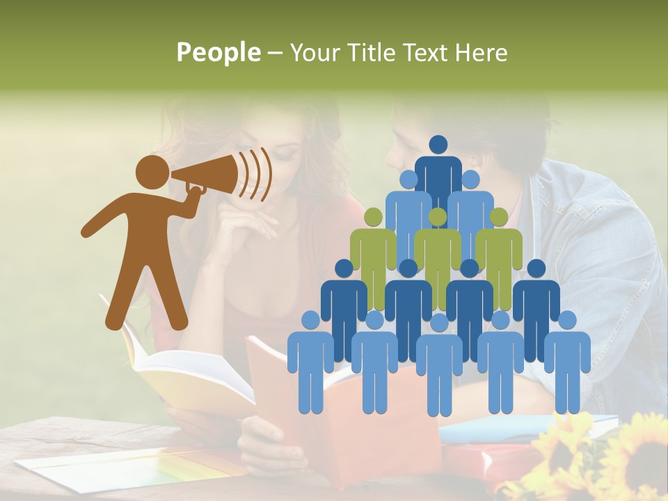 Young Holding Knowledge PowerPoint Template