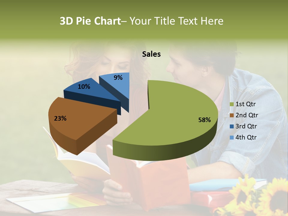 Young Holding Knowledge PowerPoint Template