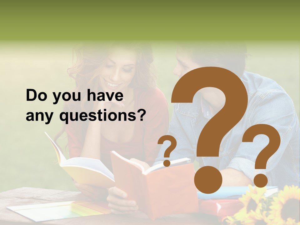 Young Holding Knowledge PowerPoint Template