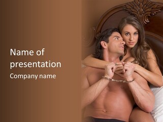 Embracing Lovers Lustful PowerPoint Template