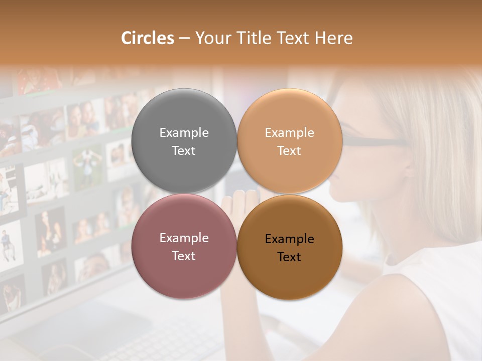 Desk Woman Pretty PowerPoint Template