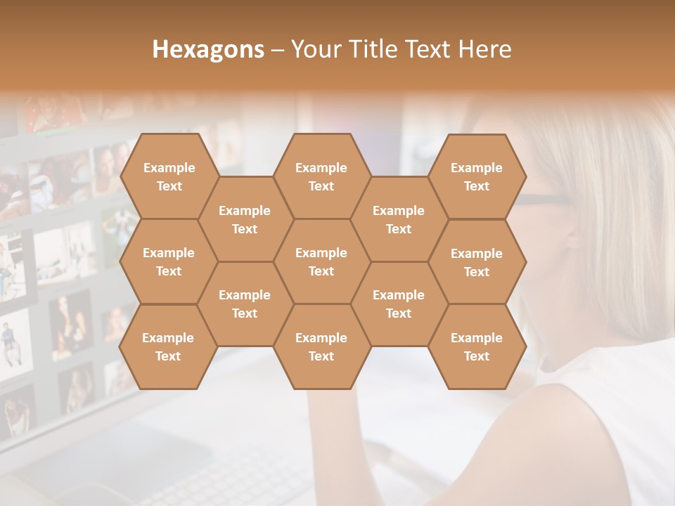 Desk Woman Pretty PowerPoint Template