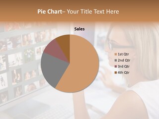 Desk Woman Pretty PowerPoint Template