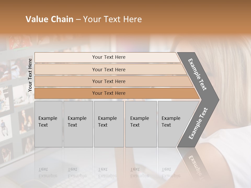 Desk Woman Pretty PowerPoint Template