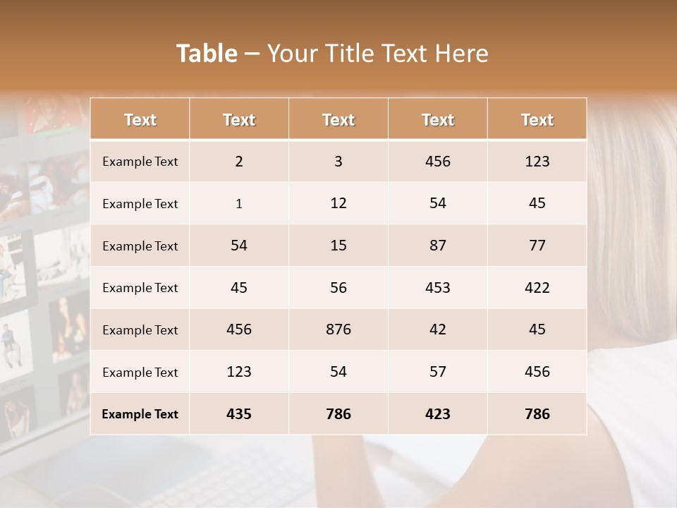 Desk Woman Pretty PowerPoint Template