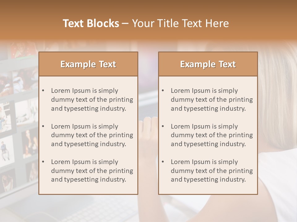 Desk Woman Pretty PowerPoint Template