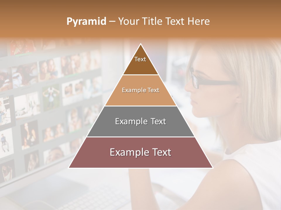 Desk Woman Pretty PowerPoint Template