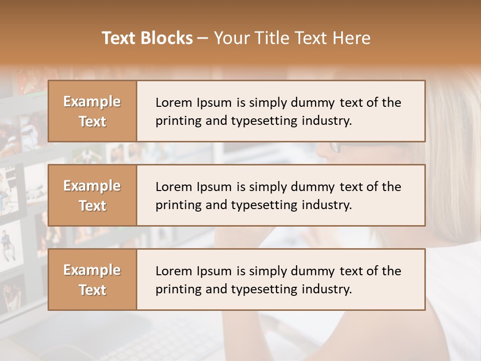 Desk Woman Pretty PowerPoint Template