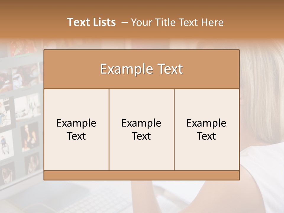 Desk Woman Pretty PowerPoint Template