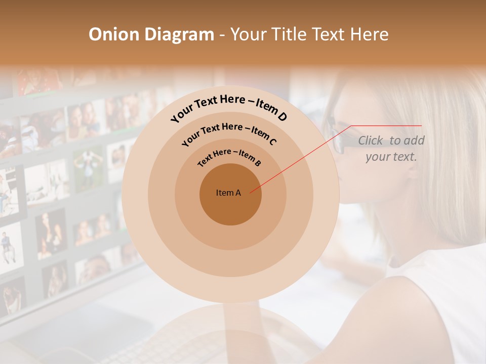 Desk Woman Pretty PowerPoint Template