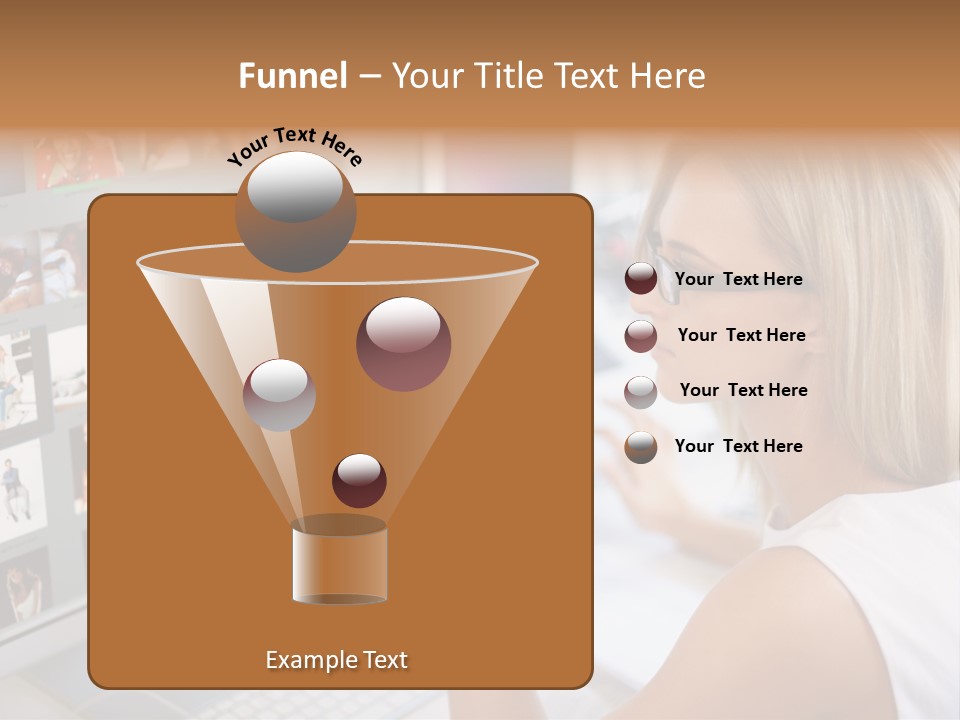 Desk Woman Pretty PowerPoint Template