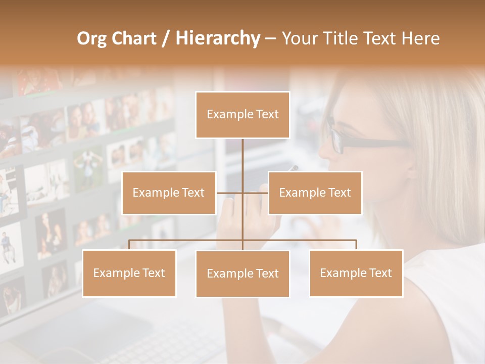 Desk Woman Pretty PowerPoint Template