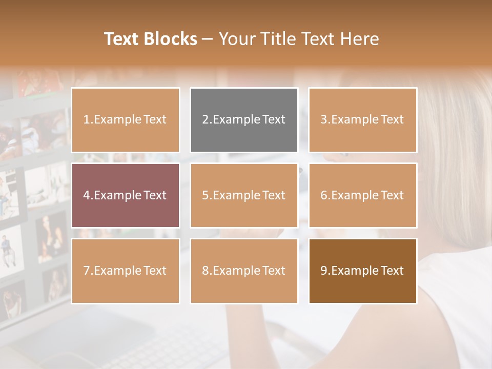 Desk Woman Pretty PowerPoint Template