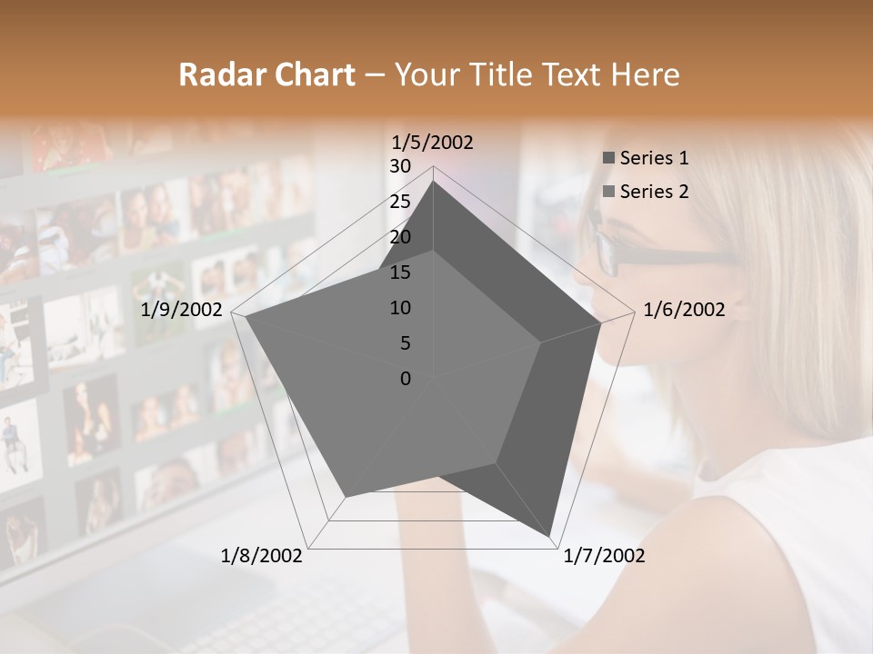 Desk Woman Pretty PowerPoint Template