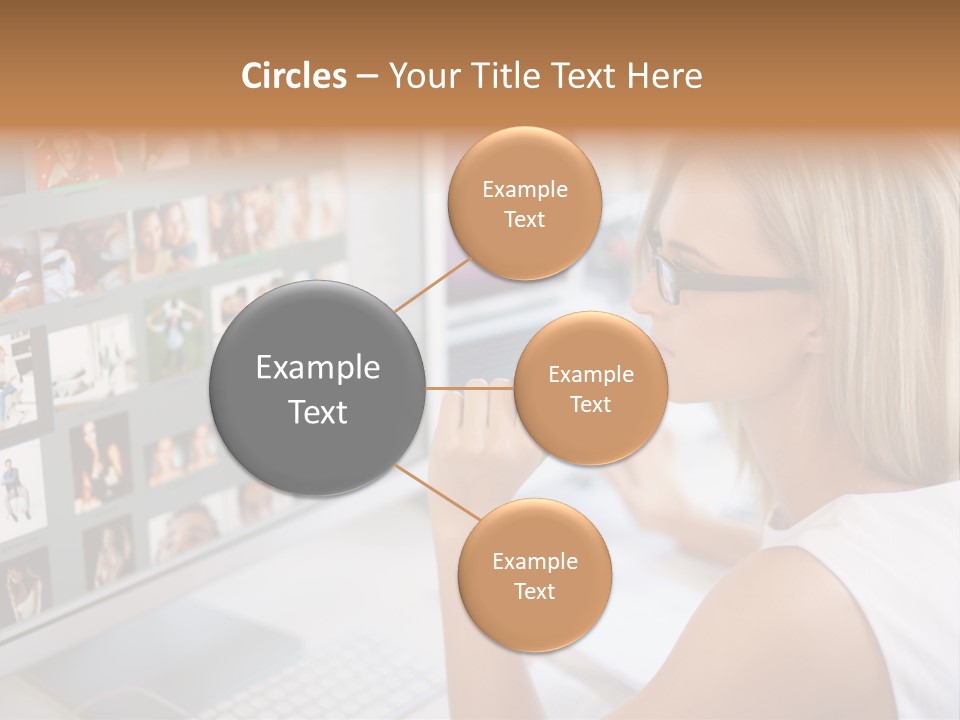 Desk Woman Pretty PowerPoint Template