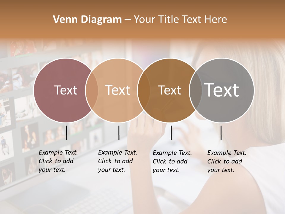 Desk Woman Pretty PowerPoint Template