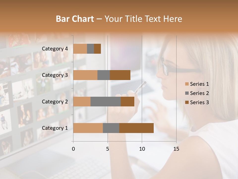 Desk Woman Pretty PowerPoint Template