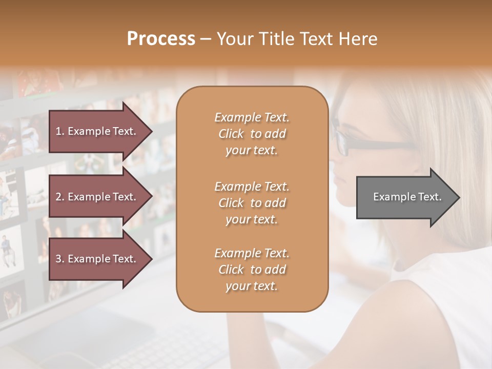 Desk Woman Pretty PowerPoint Template