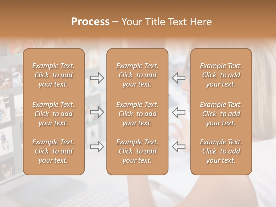 Desk Woman Pretty PowerPoint Template