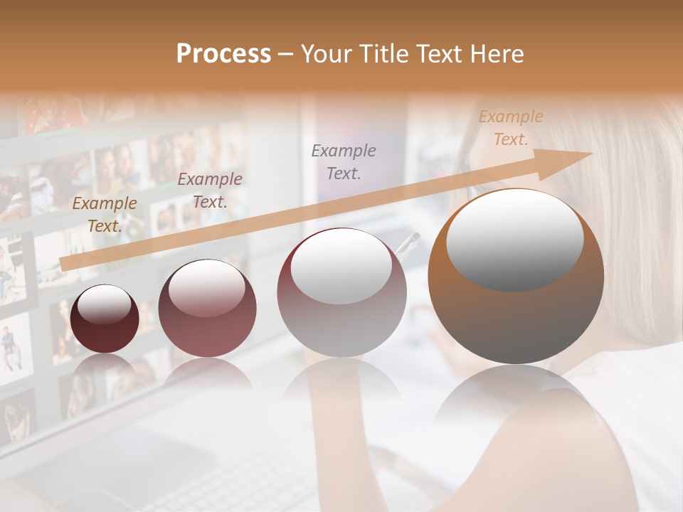 Desk Woman Pretty PowerPoint Template